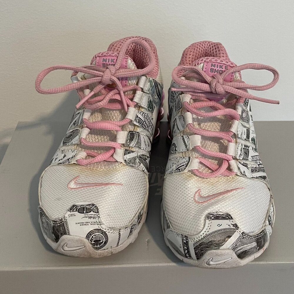 Rare PINK Nike Shox USA Money $100 Bill Sneakers – Size 7 - Picture 7 of 9
